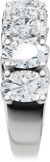 14K Gold Oval Lab-Grown Diamond Accented Infinity-Inspired Anniversary Band - 2 1/3-3 3/4 CTW - White Gold - view 4