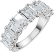 Platinum Emerald Natural Diamond Accented Infinity-Inspired Anniversary Band - 3 3/4 CTW