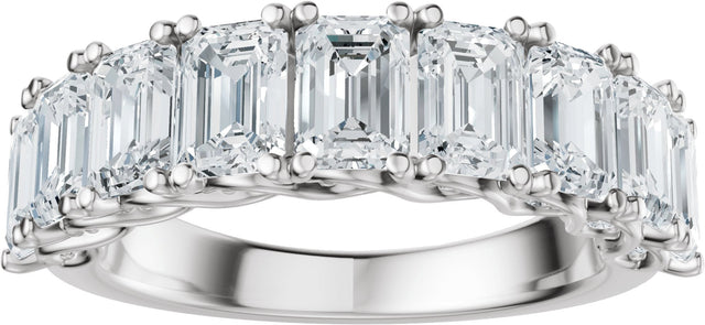Platinum Emerald Lab-Grown Diamond Accented Infinity-Inspired Anniversary Band - 3 3/4-5 7/8 CTW - view 3
