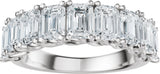 14K Gold Emerald Lab-Grown Diamond Accented Infinity-Inspired Anniversary Band - 3 3/4-5 7/8 CTW - White Gold - view 3