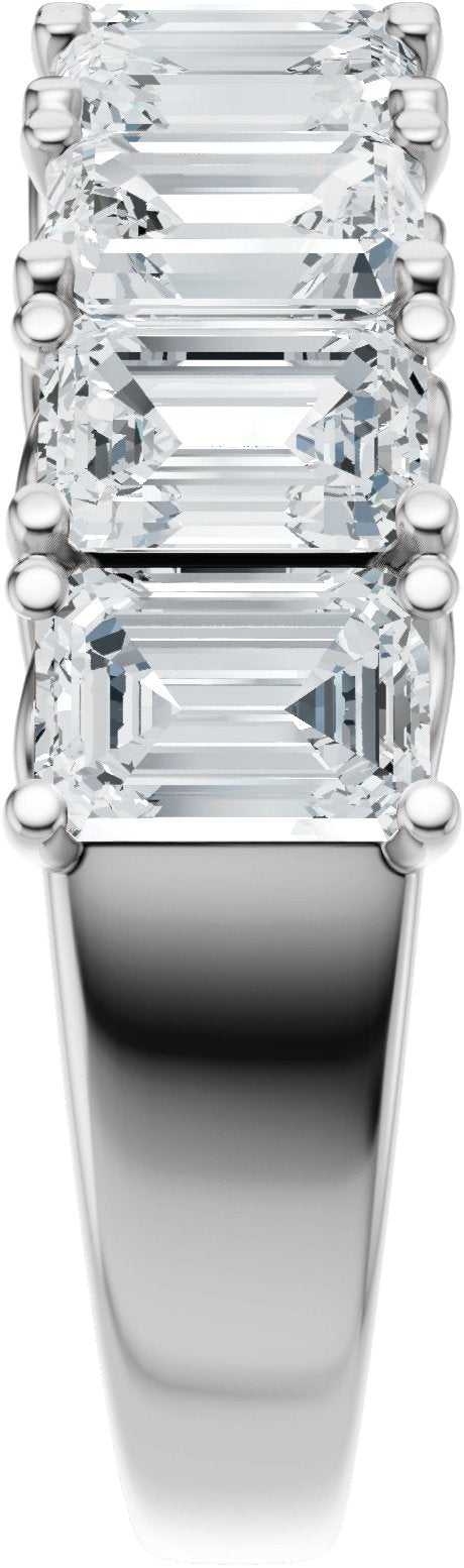 14K Gold Emerald Lab-Grown Diamond Accented Infinity-Inspired Anniversary Band - 3 3/4-5 7/8 CTW - White Gold - view 4