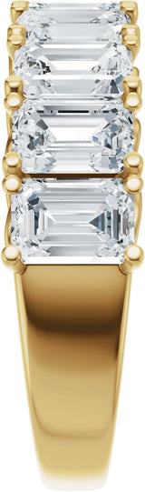 14K Gold Emerald Lab-Grown Diamond Accented Infinity-Inspired Anniversary Band - 3 3/4-5 7/8 CTW - Yellow Gold - view 4