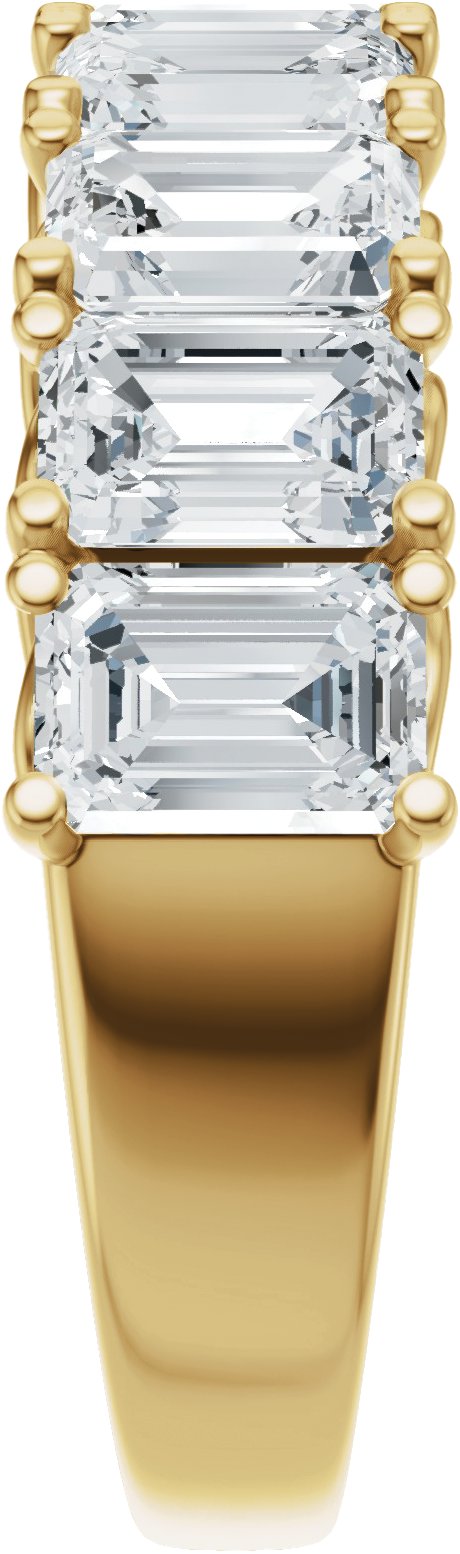14K Gold Emerald Lab-Grown Diamond Accented Infinity-Inspired Anniversary Band - 3 3/4-5 7/8 CTW - Yellow Gold - view 4