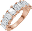 14K Gold Emerald Natural Diamond Accented Infinity-Inspired Anniversary Band - 3 3/4 CTW - Rose Gold