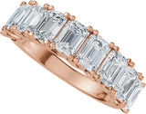 14K Gold Emerald Lab-Grown Diamond Accented Infinity-Inspired Anniversary Band - 3 3/4-5 7/8 CTW - Rose Gold - view 5