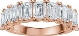 14K Gold Emerald Lab-Grown Diamond Accented Infinity-Inspired Anniversary Band - 3 3/4-5 7/8 CTW - Rose Gold - view 3
