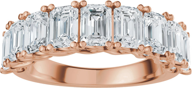 14K Gold Emerald Lab-Grown Diamond Accented Infinity-Inspired Anniversary Band - 3 3/4-5 7/8 CTW - Rose Gold - view 3