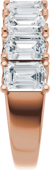 14K Gold Emerald Lab-Grown Diamond Accented Infinity-Inspired Anniversary Band - 3 3/4-5 7/8 CTW - Rose Gold - view 4