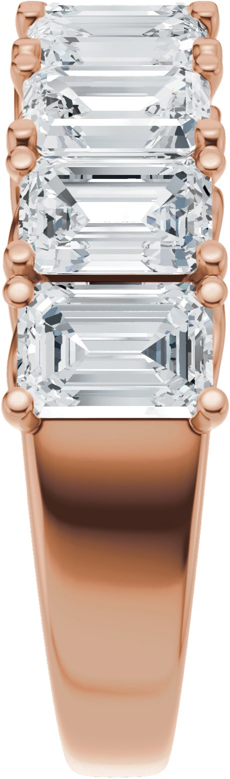 14K Gold Emerald Lab-Grown Diamond Accented Infinity-Inspired Anniversary Band - 3 3/4-5 7/8 CTW - Rose Gold - view 4