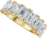 14K Gold Emerald Lab-Grown Diamond Accented Infinity-Inspired Anniversary Band - 3 3/4-5 7/8 CTW - Yellow Gold - view 5