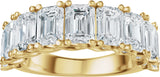 14K Gold Emerald Lab-Grown Diamond Accented Infinity-Inspired Anniversary Band - 3 3/4-5 7/8 CTW - Yellow Gold - view 3