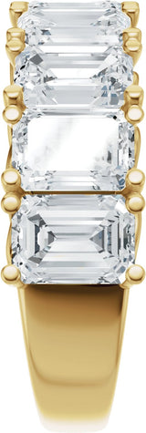 14K Gold Emerald Lab-Grown Diamond Accented Infinity-Inspired Anniversary Band - 3 3/4-5 7/8 CTW - Yellow Gold - view 4