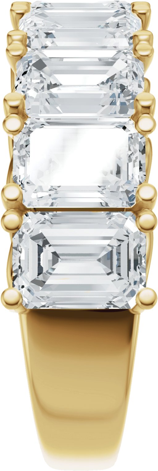 14K Gold Emerald Lab-Grown Diamond Accented Infinity-Inspired Anniversary Band - 3 3/4-5 7/8 CTW - Yellow Gold - view 4