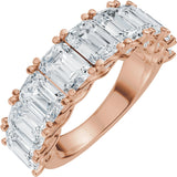 14K Gold Emerald Lab-Grown Diamond Accented Infinity-Inspired Anniversary Band - 3 3/4-5 7/8 CTW - Rose Gold