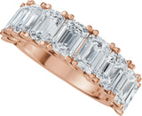 14K Gold Emerald Lab-Grown Diamond Accented Infinity-Inspired Anniversary Band - 3 3/4-5 7/8 CTW - Rose Gold - view 5