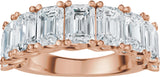 14K Gold Emerald Lab-Grown Diamond Accented Infinity-Inspired Anniversary Band - 3 3/4-5 7/8 CTW - Rose Gold - view 3