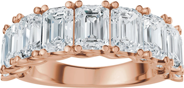 14K Gold Emerald Lab-Grown Diamond Accented Infinity-Inspired Anniversary Band - 3 3/4-5 7/8 CTW - Rose Gold - view 3