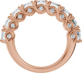 14K Gold Emerald Lab-Grown Diamond Accented Infinity-Inspired Anniversary Band - 3 3/4-5 7/8 CTW - Rose Gold - view 2
