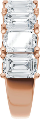 14K Gold Emerald Lab-Grown Diamond Accented Infinity-Inspired Anniversary Band - 3 3/4-5 7/8 CTW - Rose Gold - view 4