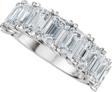 14K Gold Emerald Lab-Grown Diamond Accented Infinity-Inspired Anniversary Band - 3 3/4-5 7/8 CTW - White Gold - view 5