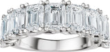 Platinum Emerald Lab-Grown Diamond Accented Infinity-Inspired Anniversary Band - 3 3/4-5 7/8 CTW - view 3
