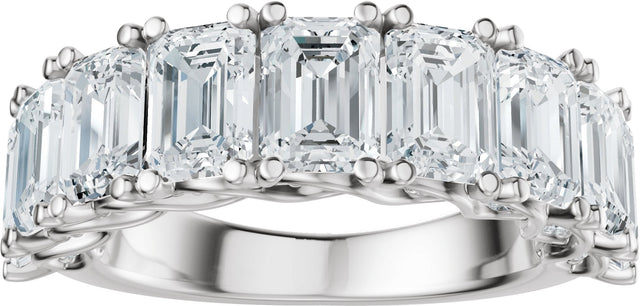 Platinum Emerald Lab-Grown Diamond Accented Infinity-Inspired Anniversary Band - 3 3/4-5 7/8 CTW - view 3