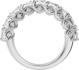 Platinum Emerald Lab-Grown Diamond Accented Infinity-Inspired Anniversary Band - 3 3/4-5 7/8 CTW - view 2
