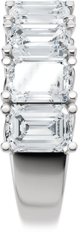 14K Gold Emerald Lab-Grown Diamond Accented Infinity-Inspired Anniversary Band - 3 3/4-5 7/8 CTW - White Gold - view 4