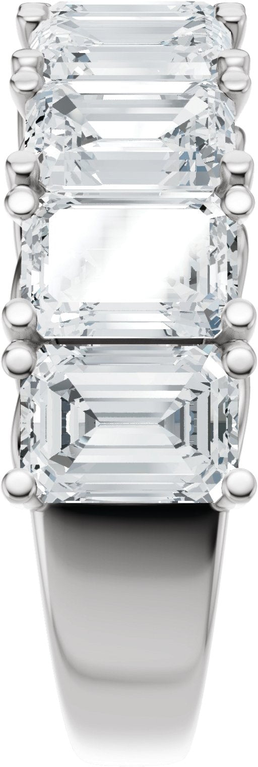 Platinum Emerald Lab-Grown Diamond Accented Infinity-Inspired Anniversary Band - 3 3/4-5 7/8 CTW - view 4