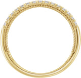 14K Gold Round Lab-Grown Diamond Rope Anniversary Band - 1/5 CTW - Yellow Gold - view 2