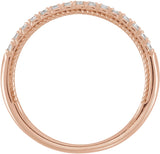 14K Gold Round Lab-Grown Diamond Rope Anniversary Band - 1/5 CTW - Rose Gold - view 2