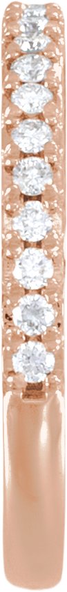 14K Gold Round Lab-Grown Diamond Rope Anniversary Band - 1/5 CTW - Rose Gold - view 3