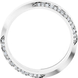 Platinum Round Natural Diamond Scalloped Beveled-Edge Accented Band - 1.1mm Stones - view 2