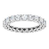 Platinum Round Lab-Grown Diamond Low Profile Eternity Band - 3mm Stones - view 3