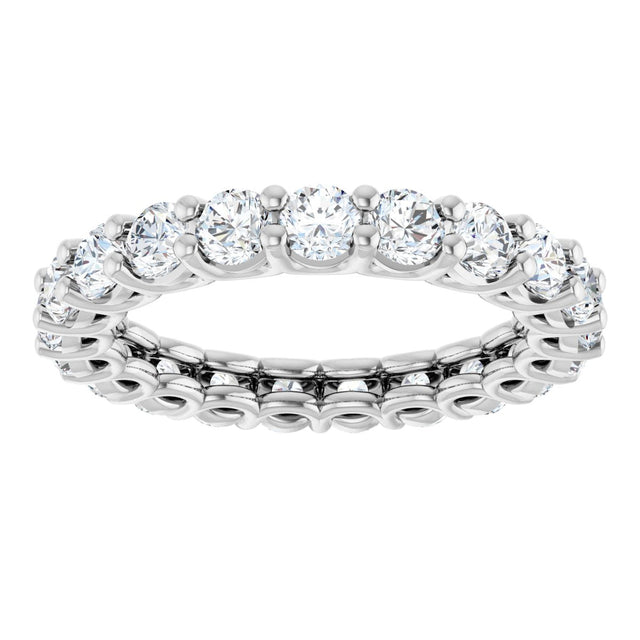 Platinum Round Lab-Grown Diamond Low Profile Eternity Band - 3mm Stones - view 3