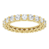 14K Gold Round Lab-Grown Diamond Low Profile Eternity Band - 3mm Stones - Yellow Gold - view 3