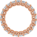 14K Gold Round Lab-Grown Diamond Low Profile Eternity Band - 3mm Stones - Rose Gold - view 2