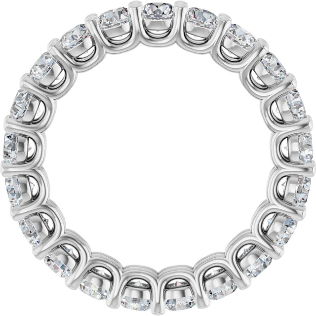 Platinum Round Lab-Grown Diamond Low Profile Eternity Band - 3mm Stones - view 2