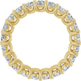 14K Gold Round Natural Diamond Low Profile Eternity Band - 3mm Stones - Yellow Gold - view 2