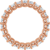 14K Gold Round Lab-Grown Diamond Low Profile Eternity Band - 3mm Stones - Rose Gold - view 2