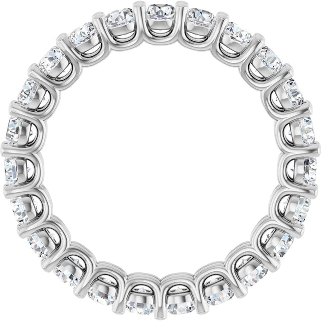 Platinum Round Lab-Grown Diamond Low Profile Eternity Band - 3mm Stones - view 2