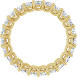 14K Gold Round Natural Diamond Low Profile Eternity Band - 3mm Stones - Yellow Gold - view 2