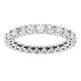 Platinum Round Lab-Grown Diamond Low Profile Eternity Band - 3mm Stones - view 3