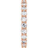 14K Gold Round Natural Diamond Low Profile Eternity Band - 3mm Stones - Rose Gold - view 4