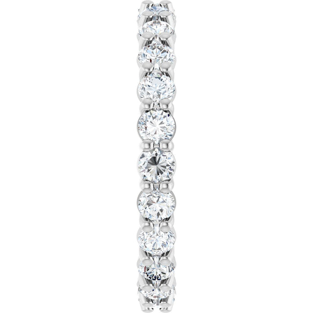 Platinum Round Lab-Grown Diamond Low Profile Eternity Band - 3mm Stones - view 4