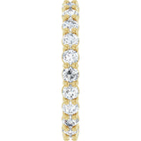 14K Gold Round Natural Diamond Low Profile Eternity Band - 3mm Stones - Yellow Gold - view 4