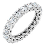 Platinum Round Natural Diamond Low Profile Eternity Band - 3mm Stones