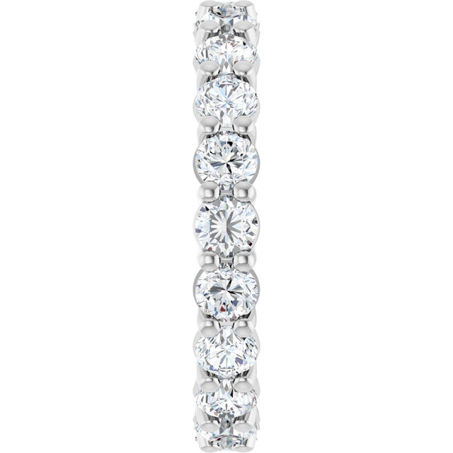 Platinum Round Lab-Grown Diamond Low Profile Eternity Band - 3mm Stones - view 4