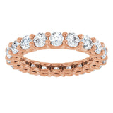 14K Gold Round Lab-Grown Diamond Low Profile Eternity Band - 3mm Stones - Rose Gold - view 3