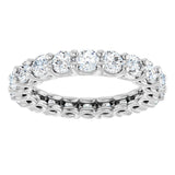 Platinum Round Lab-Grown Diamond Low Profile Eternity Band - 3mm Stones - view 3